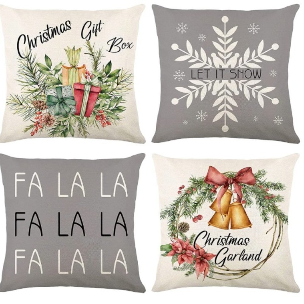 Christmas Pillow Covers 18x18, Farmhouse Christmas Decor